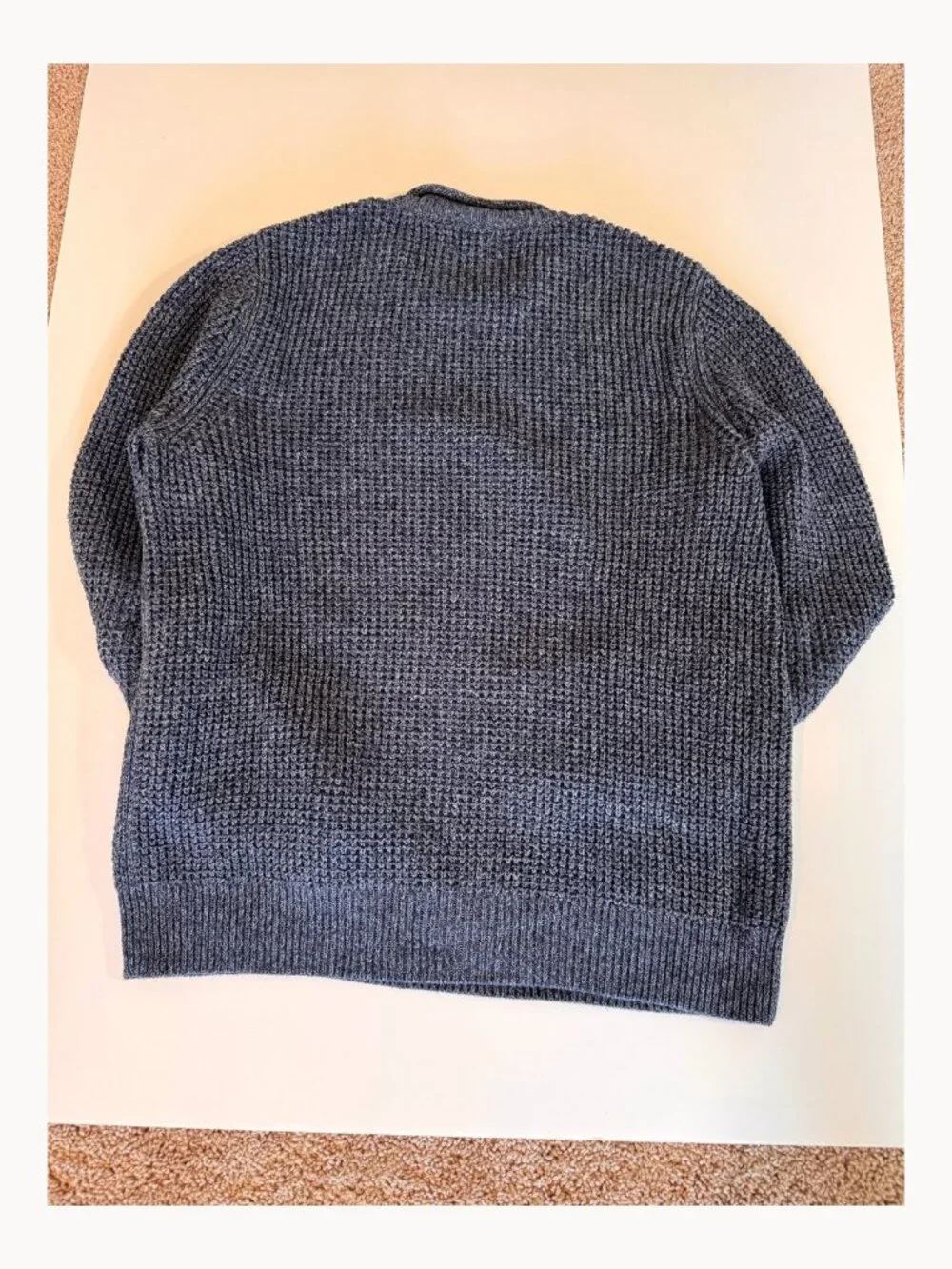 L.L.Bean Organic Cotton Rollneck Sweater Mens M Blue Gray